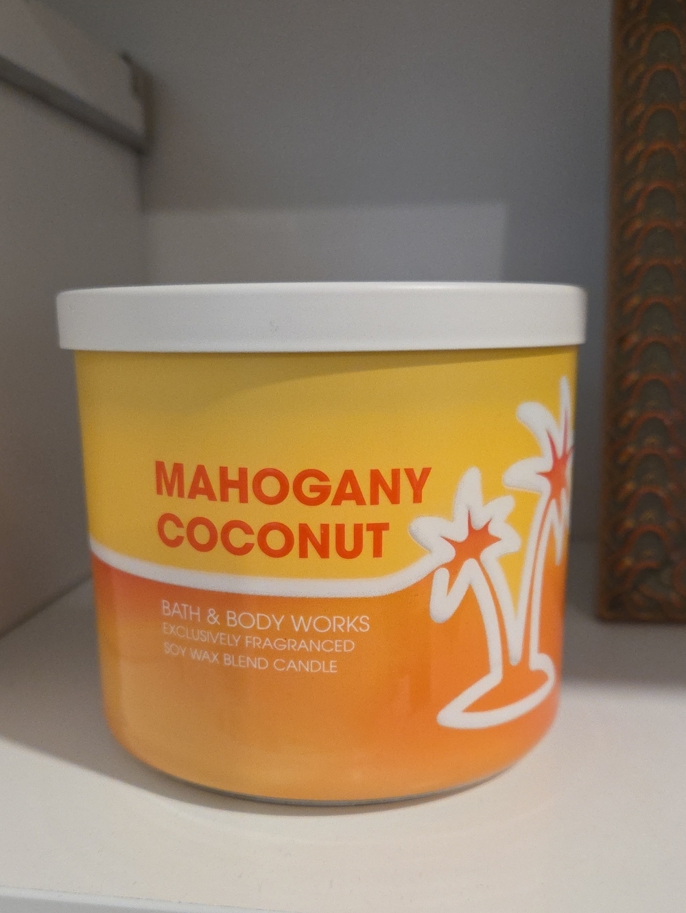 Bath & Body Works Mahogany Coconut Candle - Yellow and Orange